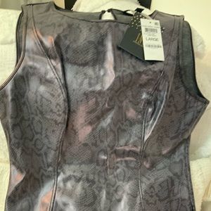 Animal print leather bodysuit